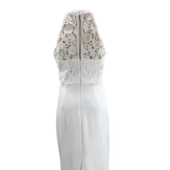 Lulu's Loving Destiny White Lace Halter Mermaid Wedding Maxi Dress Sz L - Picture 6 of 7